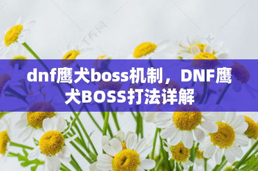 DNF鹰犬BOSS打法详解图片