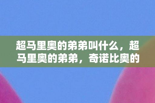超马里奥的弟弟叫什么，超马里奥的弟弟，奇诺比奥的冒险