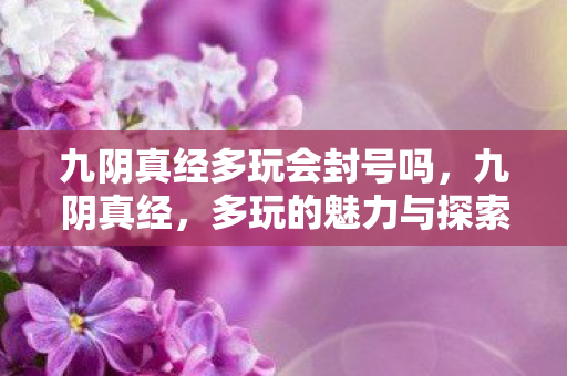 九阴真经多玩会封号吗图片