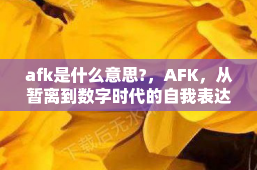 afk是什么意思?，AFK，从暂离到数字时代的自我表达