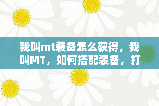 我叫mt装备怎么获得，我叫MT，如何搭配装备，打造最强坦克