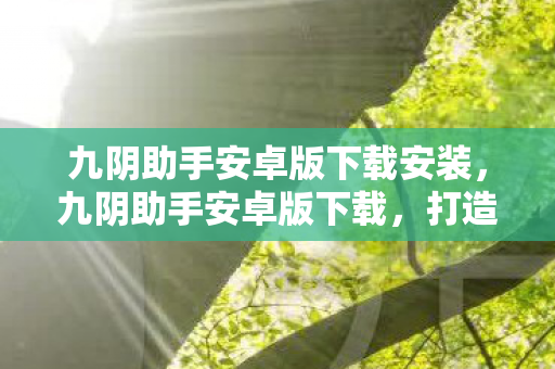 九阴助手安卓版下载安装，九阴助手安卓版下载，打造你的武侠梦