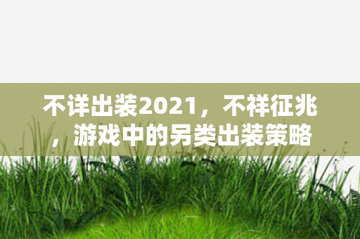 不详出装2021，不祥征兆，游戏中的另类出装策略