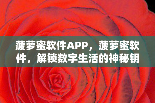 菠萝蜜软件APP,菠萝蜜软件,解锁数字生活的神秘钥匙 菠萝蜜软件APP,菠萝蜜软件,解锁数字生活的神秘钥匙