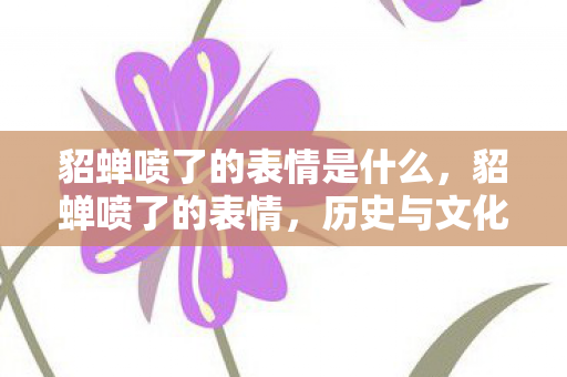 貂蝉喷了的表情是什么，貂蝉喷了的表情，历史与文化的交织