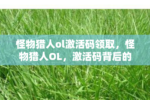 怪物猎人ol激活码领取，怪物猎人OL，激活码背后的故事与探索