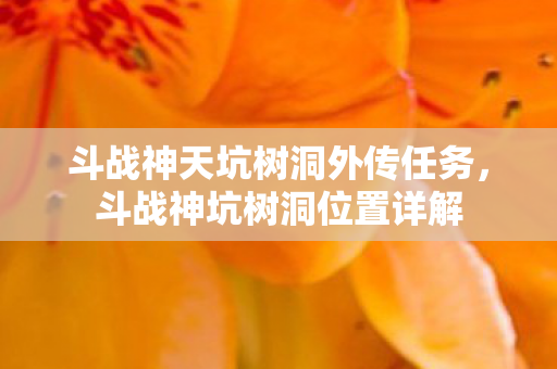 斗战神天坑树洞外传任务，斗战神坑树洞位置详解