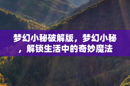 梦幻小秘破解版，梦幻小秘，解锁生活中的奇妙魔法