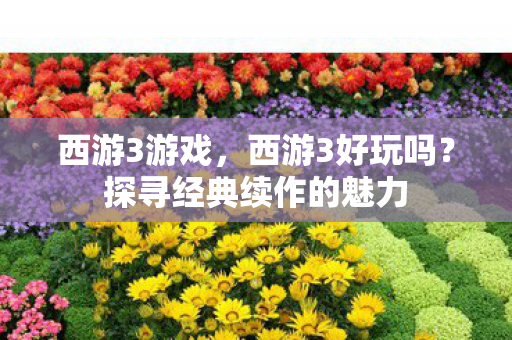 西游3游戏，西游3好玩吗？探寻经典续作的魅力