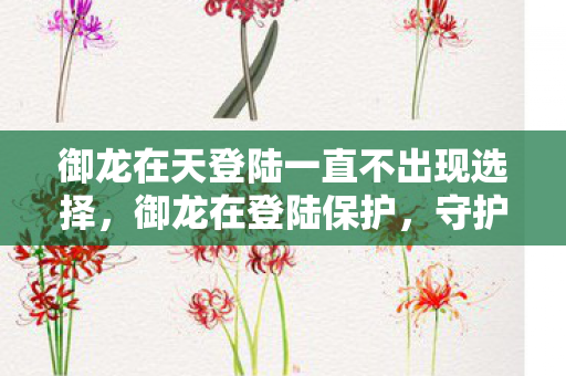 御龙在天登陆一直不出现选择，御龙在登陆保护，守护账号安全，畅游数字世界