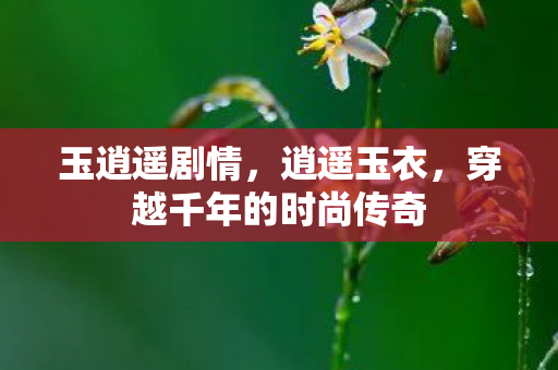 玉逍遥剧情，逍遥玉衣，穿越千年的时尚传奇