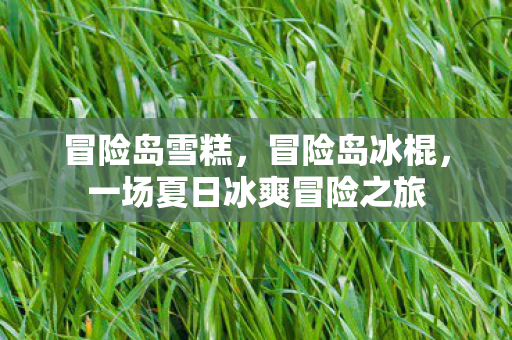 冒险岛雪糕，冒险岛冰棍，一场夏日冰爽冒险之旅