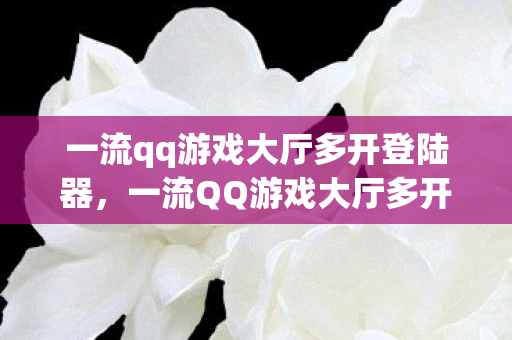 一流qq游戏大厅多开登陆器，一流QQ游戏大厅多开，提升游戏效率与乐趣的必备技巧