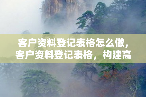 客户资料登记表格怎么做，客户资料登记表格，构建高效客户管理的基石