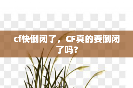 cf快倒闭了，CF真的要倒闭了吗？