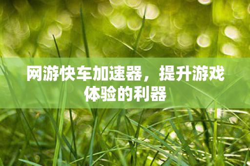 网游快车加速器，提升游戏体验的利器