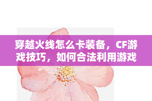 如何合法利用游戏机制卡装备图片