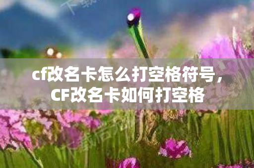 cf改名卡怎么打空格符号,CF改名卡如何打空格 cf改名卡怎么打空格符号,CF改名卡如何打空格