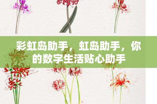 彩虹岛助手，虹岛助手，你的数字生活贴心助手