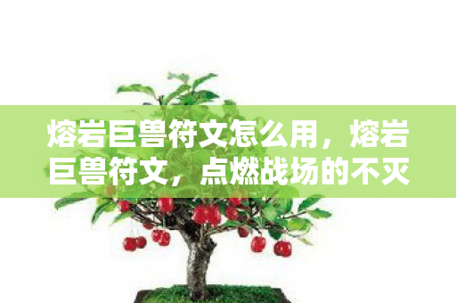 熔岩巨兽符文怎么用，熔岩巨兽符文，点燃战场的不灭之火