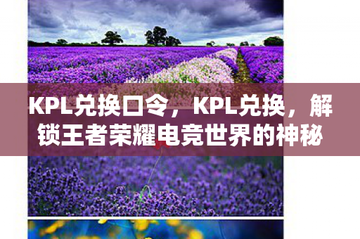 KPL兑换口令,KPL兑换,解锁王者荣耀电竞世界的神秘宝箱 KPL兑换口令,KPL兑换,解锁王者荣耀电竞世界的神秘宝箱