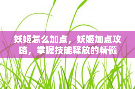 妖姬怎么加点，妖姬加点攻略，掌握技能释放的精髓