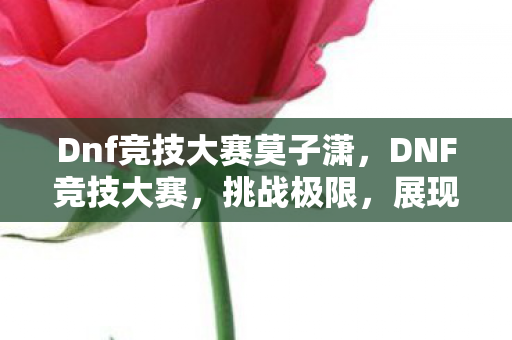 Dnf竞技大赛莫子潇,DNF竞技大赛,挑战极限,展现你的战斗艺术 Dnf竞技大赛莫子潇,DNF竞技大赛,挑战极限,展现你的战斗艺术