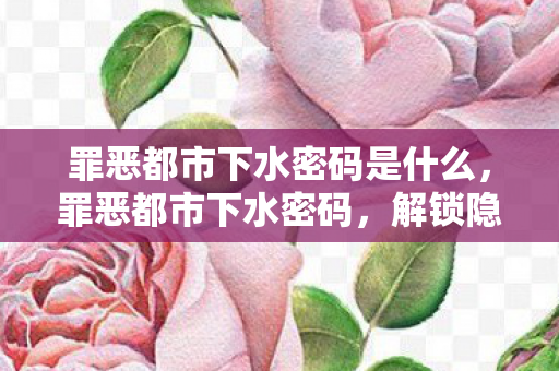 罪恶都市下水密码是什么,罪恶都市下水密码,解锁隐藏区域与神秘宝藏 罪恶都市下水密码是什么,罪恶都市下水密码,解锁隐藏区域与神秘宝藏