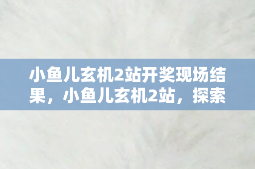 小鱼儿玄机2站开奖现场结果，小鱼儿玄机2站，探索未知，解锁新知的奇妙之旅