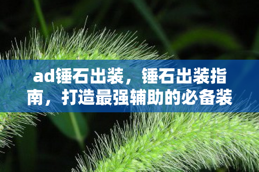 ad锤石出装，锤石出装指南，打造最强辅助的必备装备