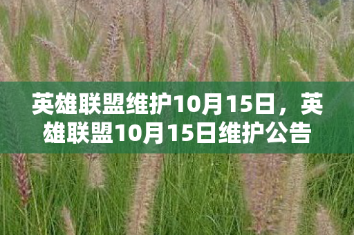 英雄联盟维护10月15日,英雄联盟10月15日维护公告解读,游戏更新与玩家期待 英雄联盟维护10月15日,英雄联盟10月15日维护公告解读,游戏更新与玩家期待
