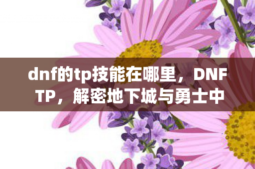 dnf的tp技能在哪里,DNF TP,解密地下城与勇士中的神秘力量 dnf的tp技能在哪里,DNF TP,解密地下城与勇士中的神秘力量