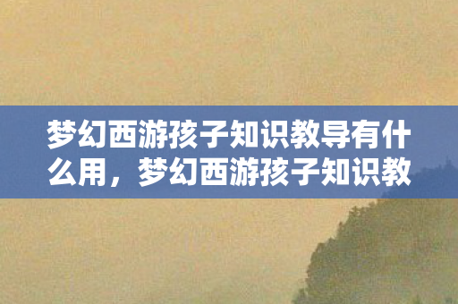 梦幻西游孩子知识教导有什么用,梦幻西游孩子知识教导全解析 梦幻西游孩子知识教导有什么用,梦幻西游孩子知识教导全解析