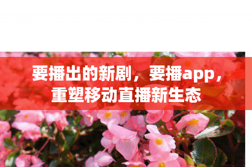 要播出的新剧，要播app，重塑移动直播新生态