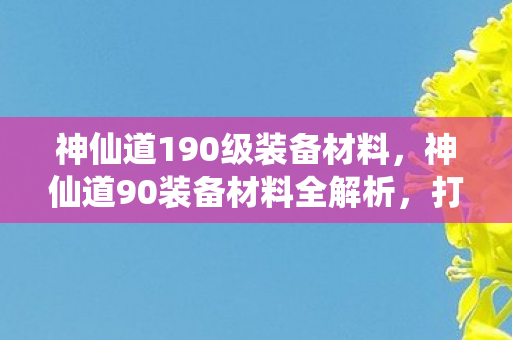 神仙道90装备材料全解析图片