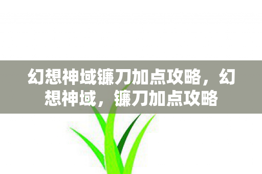 幻想神域镰刀加点攻略，幻想神域，镰刀加点攻略