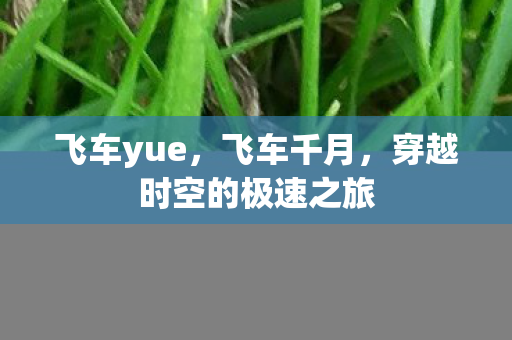 飞车yue，飞车千月，穿越时空的极速之旅