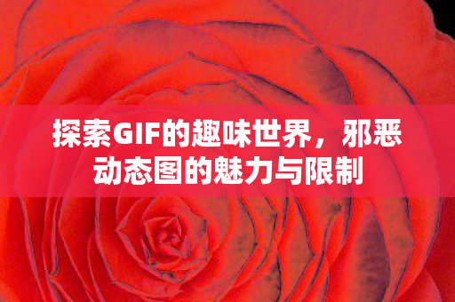 探索GIF的趣味世界，邪恶动态图的魅力与限制