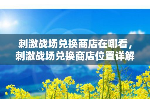 刺激战场兑换商店在哪看，刺激战场兑换商店位置详解