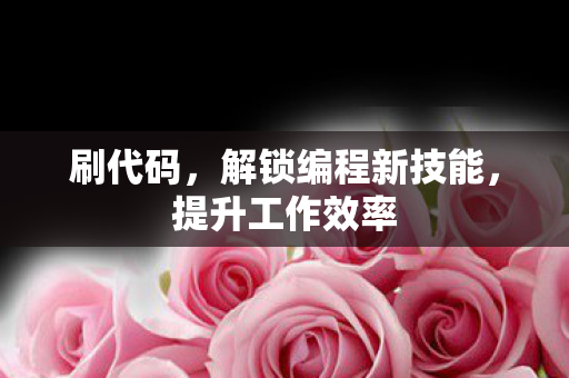 刷代码,解锁编程新技能,提升工作效率 刷代码,解锁编程新技能,提升工作效率