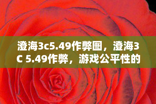 澄海3c5.49作弊图，澄海3C 5.49作弊，游戏公平性的挑战与反思
