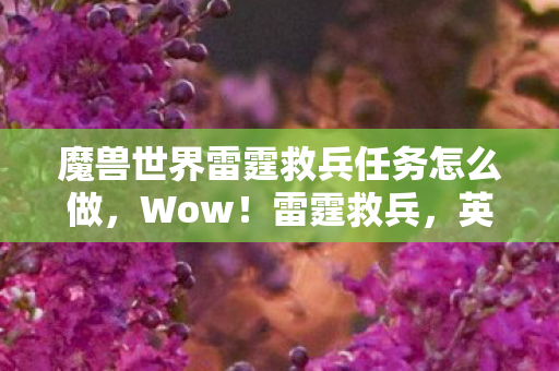 魔兽世界雷霆救兵任务怎么做,Wow!雷霆救兵,英雄归来,守护荣耀 魔兽世界雷霆救兵任务怎么做,Wow!雷霆救兵,英雄归来,守护荣耀