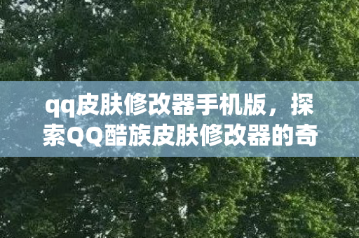 qq皮肤修改器手机版,探索QQ酷族皮肤修改器的奇妙世界 qq皮肤修改器手机版,探索QQ酷族皮肤修改器的奇妙世界