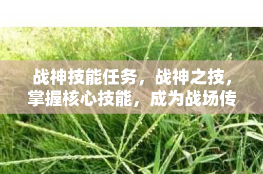 战神技能任务，战神之技，掌握核心技能，成为战场传奇