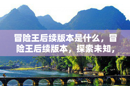 冒险王后续版本是什么图片