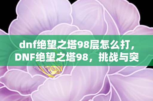 dnf绝望之塔98层怎么打,DNF绝望之塔98,挑战与突破 dnf绝望之塔98层怎么打,DNF绝望之塔98,挑战与突破