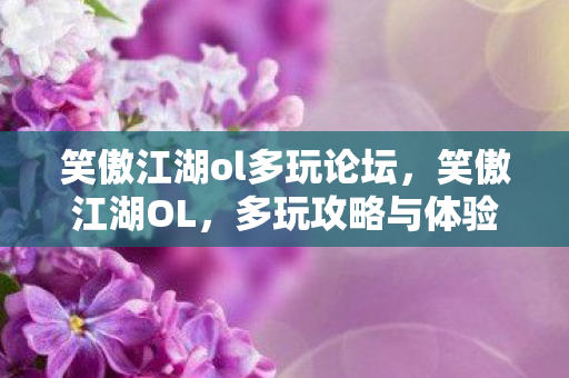 笑傲江湖ol多玩论坛，笑傲江湖OL，多玩攻略与体验分享