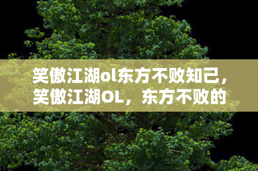 笑傲江湖ol东方不败知己，笑傲江湖OL，东方不败的传奇之路