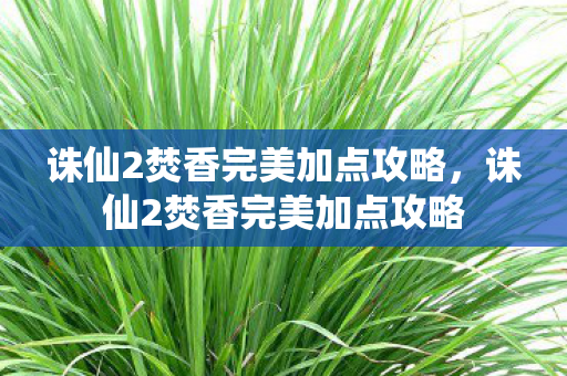 诛仙2焚香完美加点攻略图片