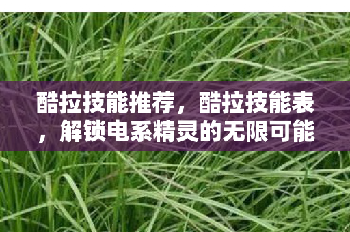 酷拉技能推荐,酷拉技能表,解锁电系精灵的无限可能 酷拉技能推荐,酷拉技能表,解锁电系精灵的无限可能
